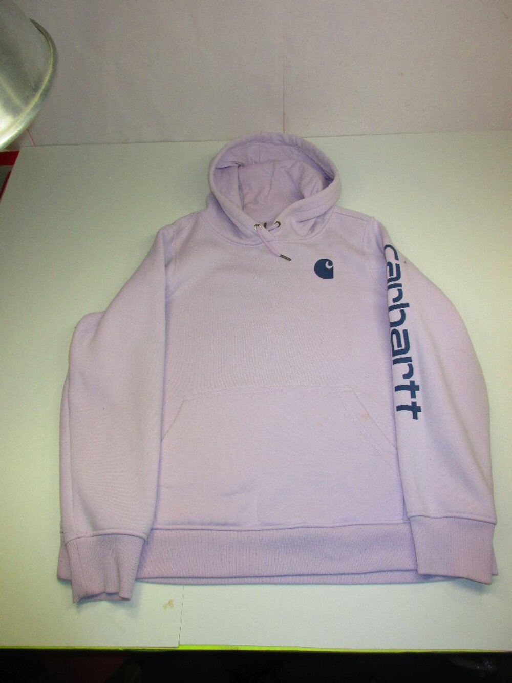 Carhartt Women’s Purple Relaxed Fit Pullover Hoodie Logo Hooded Pockets Size XL